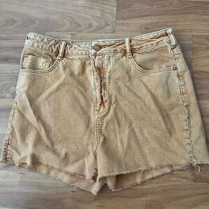 Anthropologie mustard denim shorts
